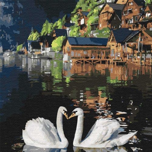 Картина по номерам "Волшебные лебеди" ★★★★★