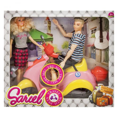 Уценка. Кукла на музыкальном скутере "Sariel" (жёлто-розовый) - повреждена упаковка