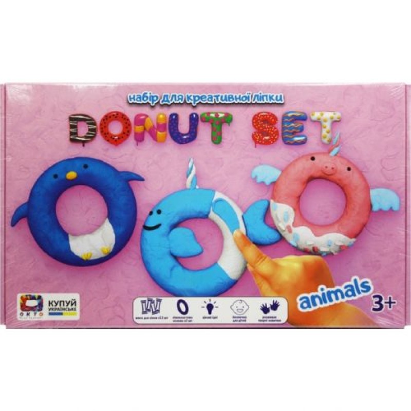 Набір для ліплення "Donut Set Animals" Комбінований Різнокольоровий (168494)