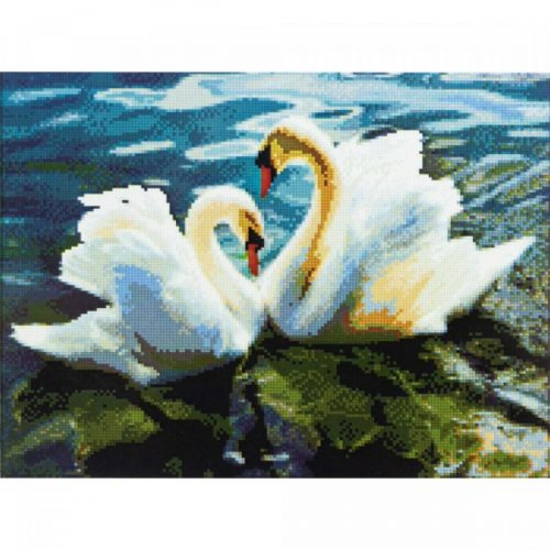 Алмазная мозаика "Элегантные лебеди"