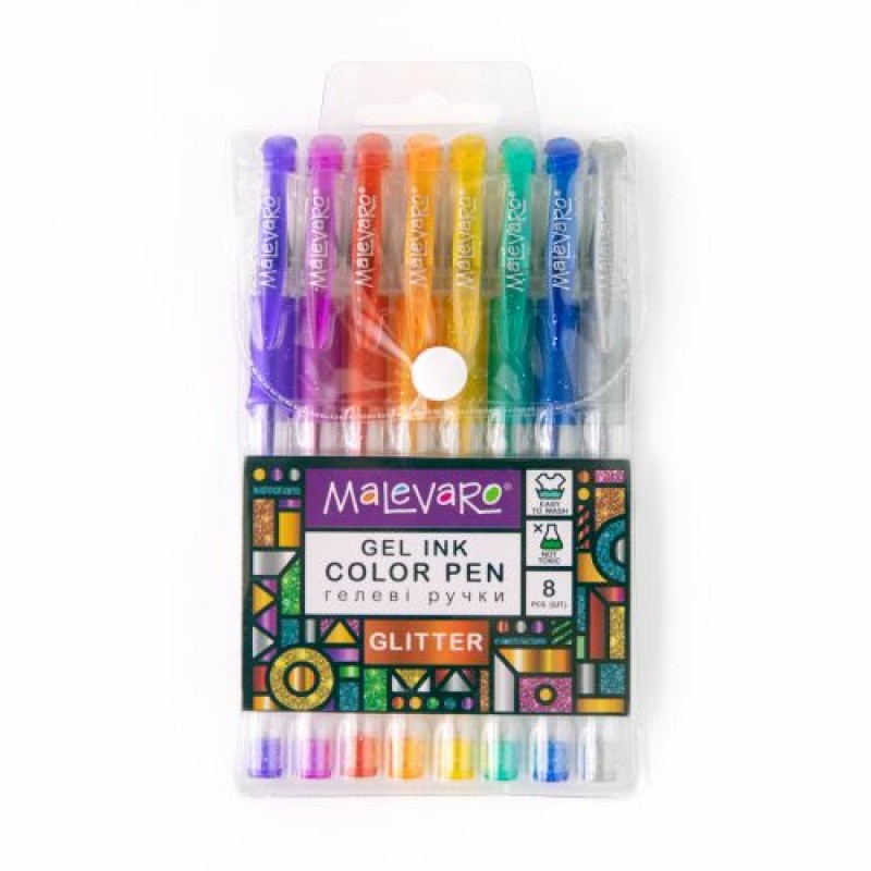 Набір різнокольорових ручок "Glitter", 8 кольорів Комбінований Різнобарв'я (188932)