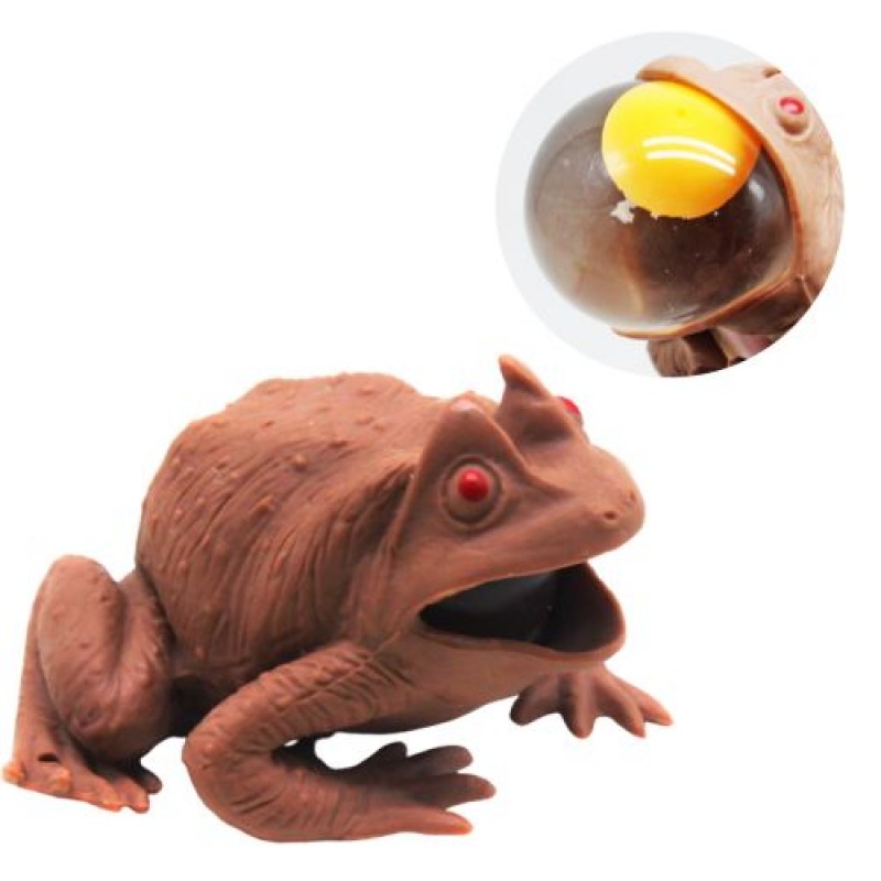 Іграшка-антистрес "Жабка з яйцем", коричнева Комбінований Різнобарв'я (207764)