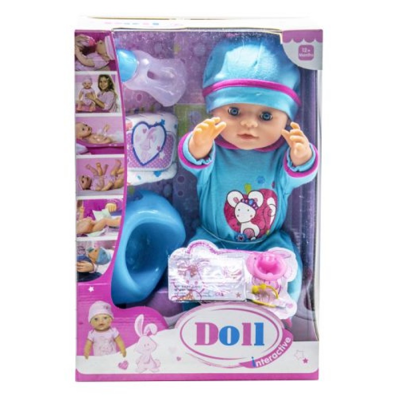 Уцінка. Функціональний пупс з аксесуарами "Doll" (в блакитному костюмчику з мишкою) - пошкоджена упаковка (212283)