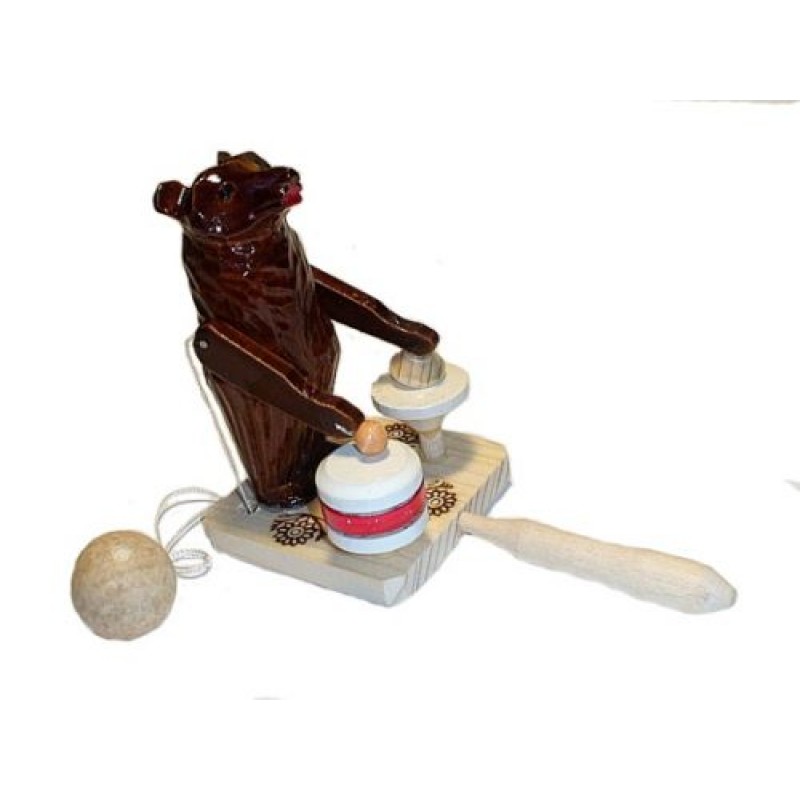 Ігрошка маніпулятор- «Мишка - барабанщик» Дерево Різнокольоровий (21238)