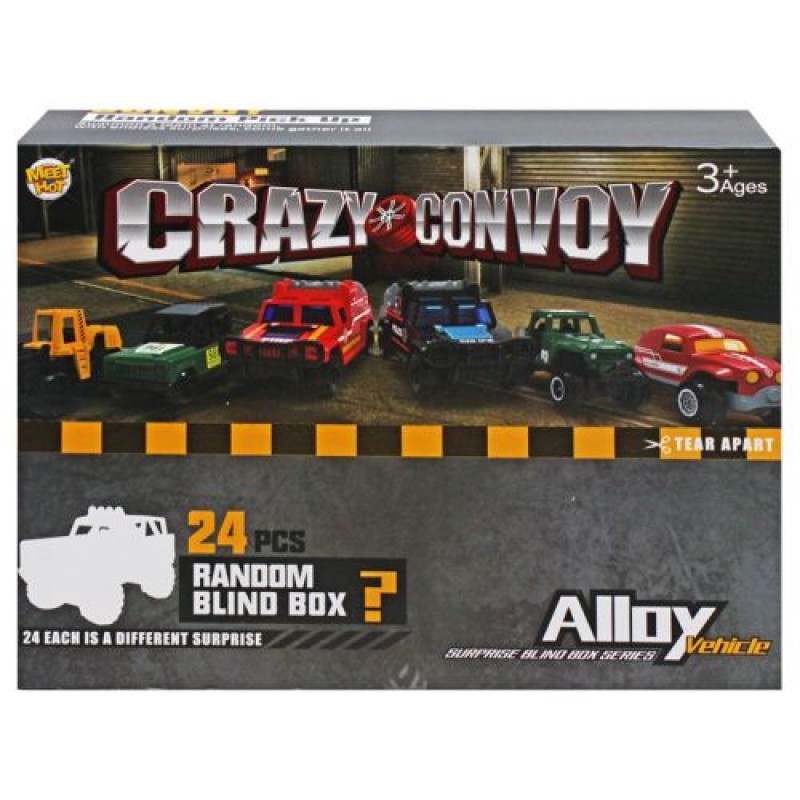 Набір металевих машинок-сюрпризів "Crazy convoy" (24 шт) Метал Різнобарв'я (214012)