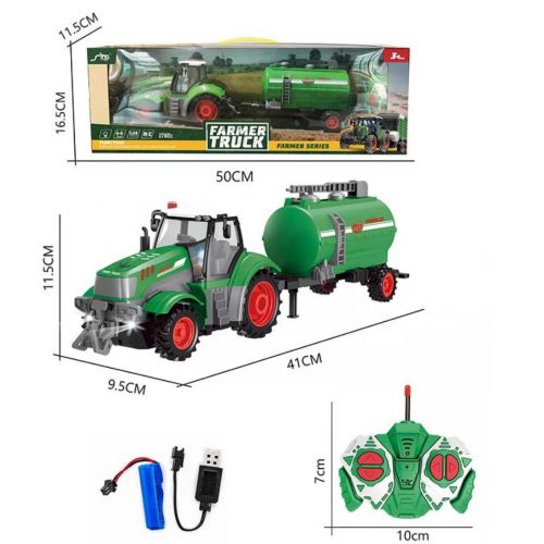 Трактор на радіокеруванні "Farmer Truck", з цистерною Пластик Зелений (222092)
