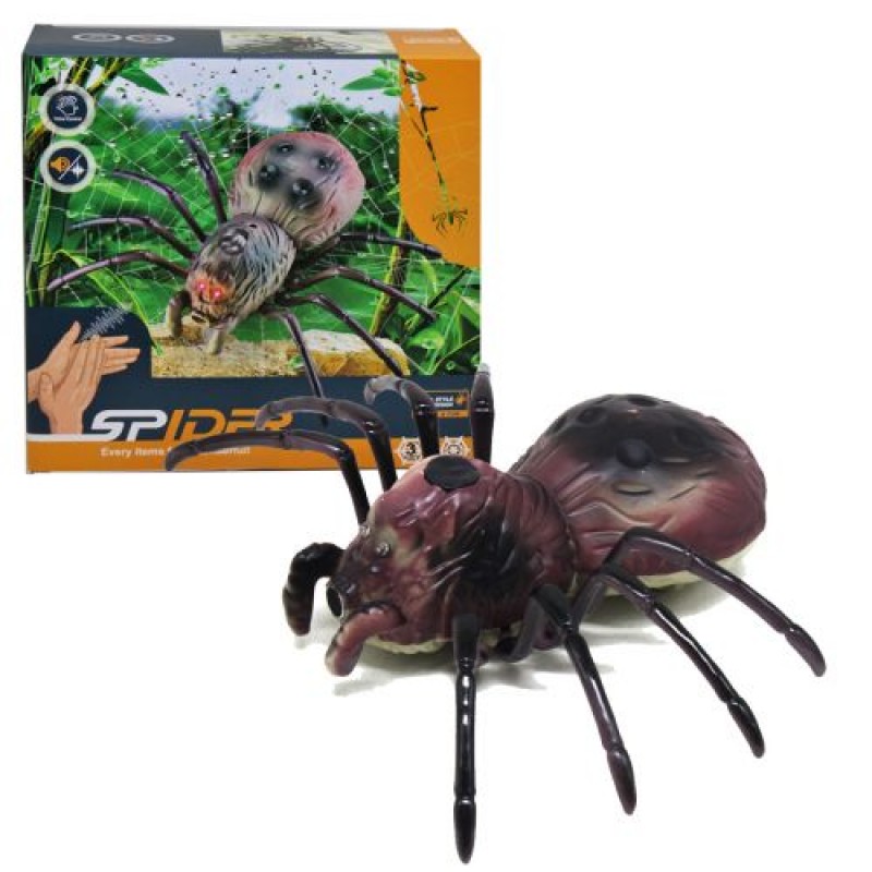 Іграшка інтерактивна "Павук" (реагує на хлопки) Пластик Коричневий (223557)