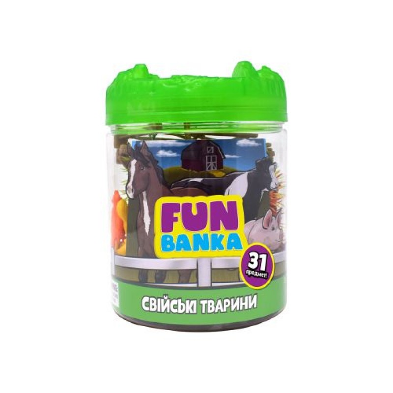 Ігровий набір "Fun Banka. Свійські тварини", 31 предмет Комбінований Різнобарв'я (224647)