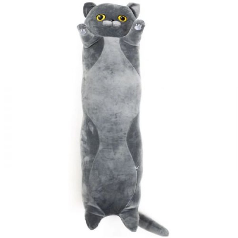 Мʼяка іграшка-обіймашка "Кіт Батон", 120 см (сірий) Комбінований Сірий (226071)