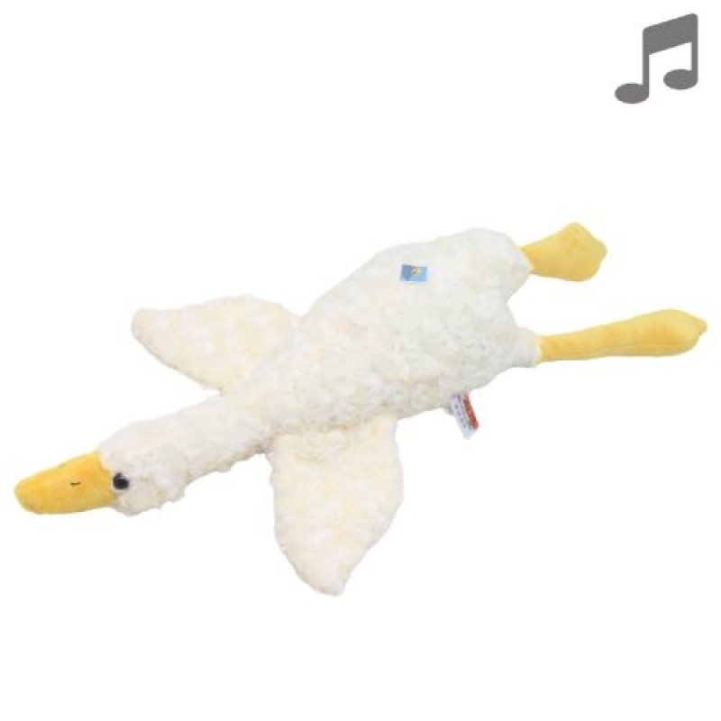 М'яка іграшка Гусак-обіймусь, 60 см, музичний, кучерявий, бежевий (226370)