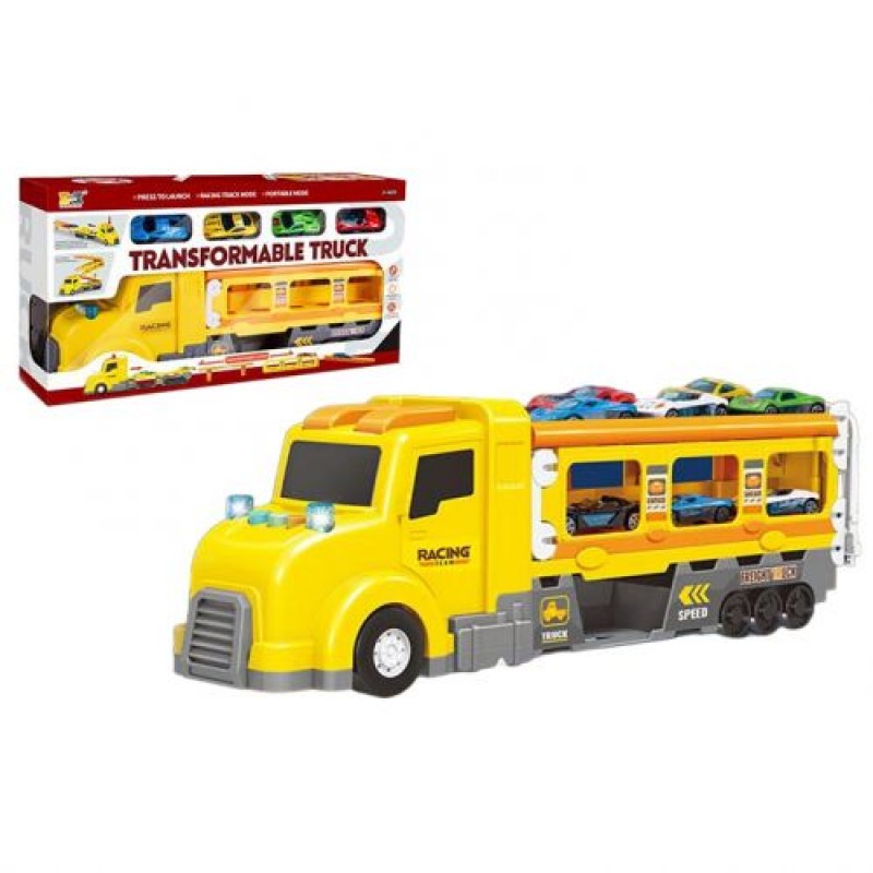 Ігровий набір з автовозом "Transformable truck" Пластик Жовтий (227393)
