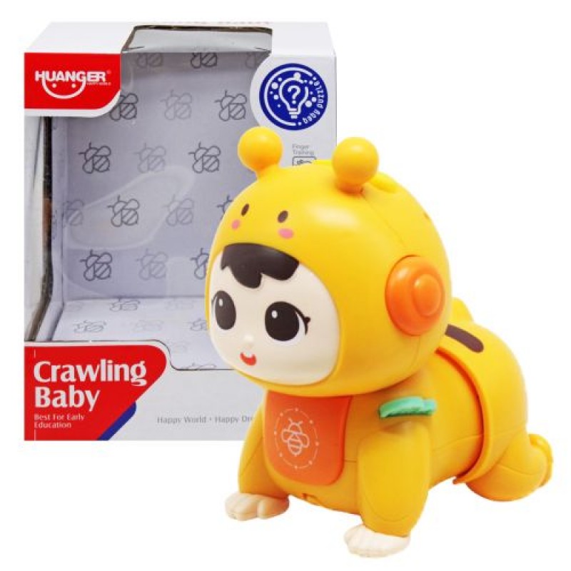 Пупс "Crawling Baby", повзає (жовтий) Пластик Жовтий (228107)