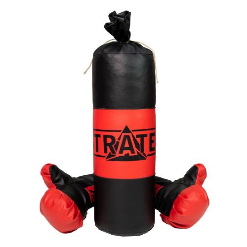 Боксерський набір Груша та рукавички, 40 см (червоно-чорний) Комбінований Чорний (233731)