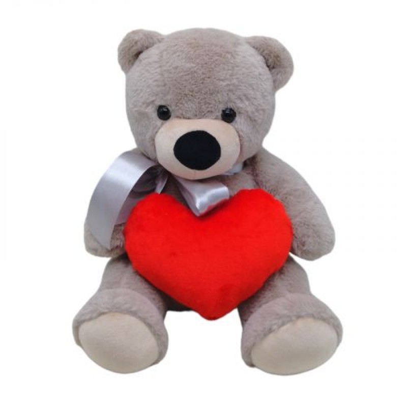 Мʼяка іграшка "Ведмедик з серцем", мокко, 30 см Комбінований Мокко (235021)