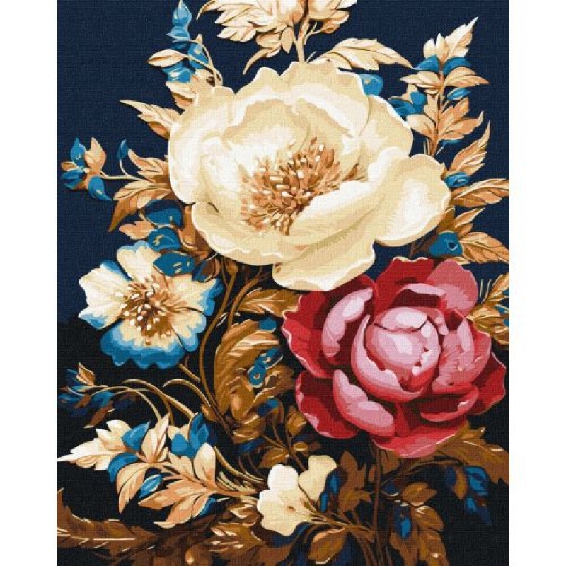 Картина по номерах з фарбами металік "Квіткове диво" 40x50 см Комбінований Різнобарв'я (237062)
