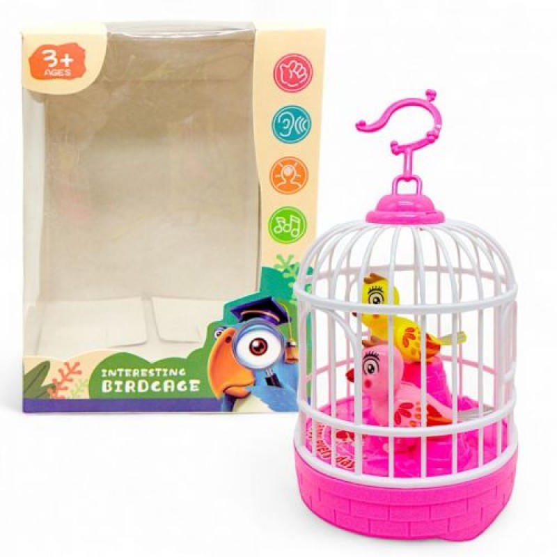 Іграшка на батарейках "Пташки в клітці" (рожевий), вид 2 Пластик Різнобарв'я (237990)