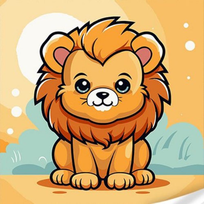 Картина за номерами "Милий лев" 30х30 см Комбінований Різнобарв'я (239676)