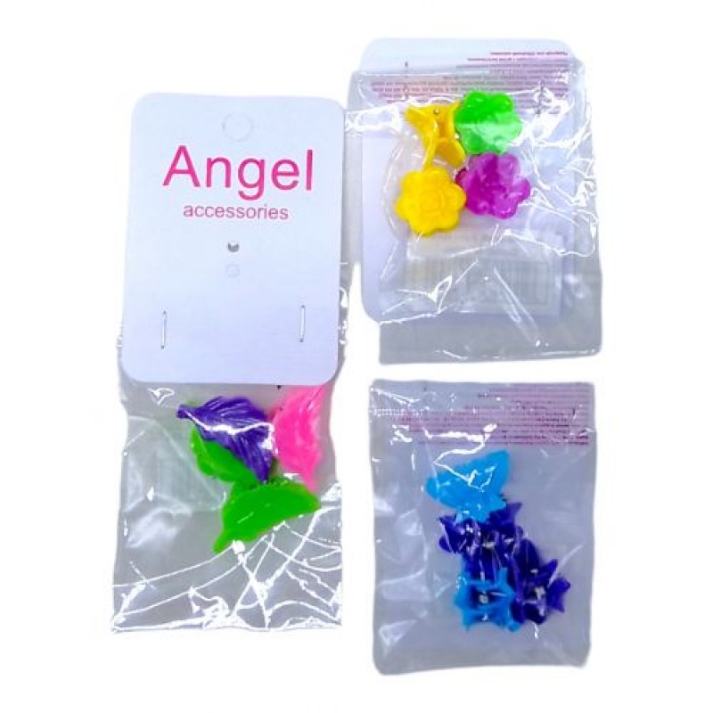 Заколка-крабик "Angel accessories" 4 штуки, мікс видів Пластик Різнобарв'я (240651)
