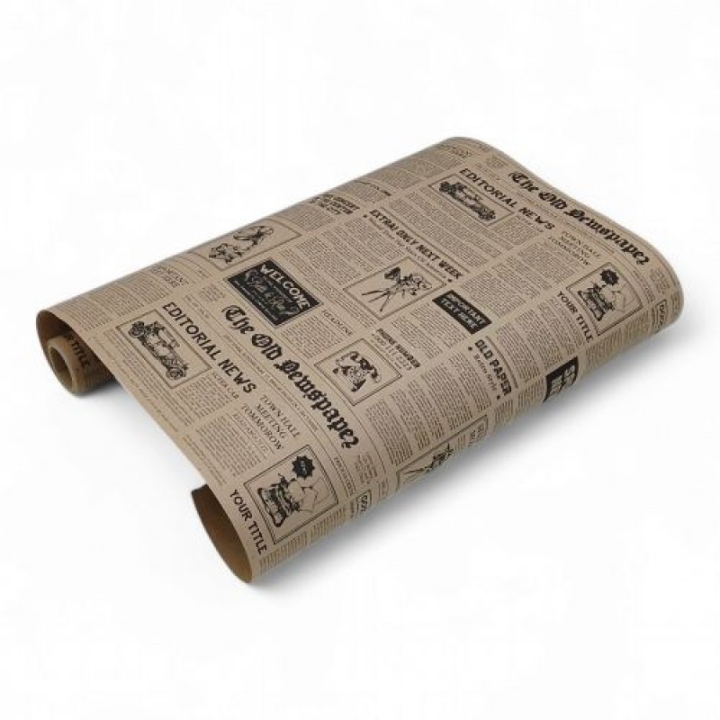 Крафт-папір Подарунковий, пакувальний Газета, ширина - 42 см, довжина - 5 метрів (242585)