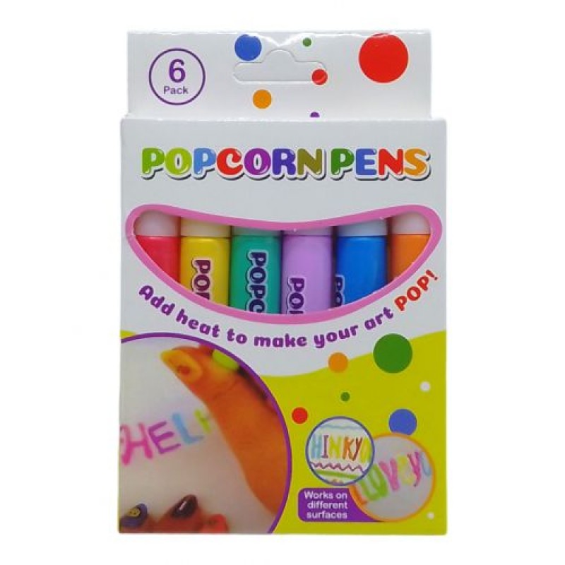 3D фарби С 65543 Popcorn Pens 6 кольорів, стають об’ємними від нагрівання, в коробці (242655)