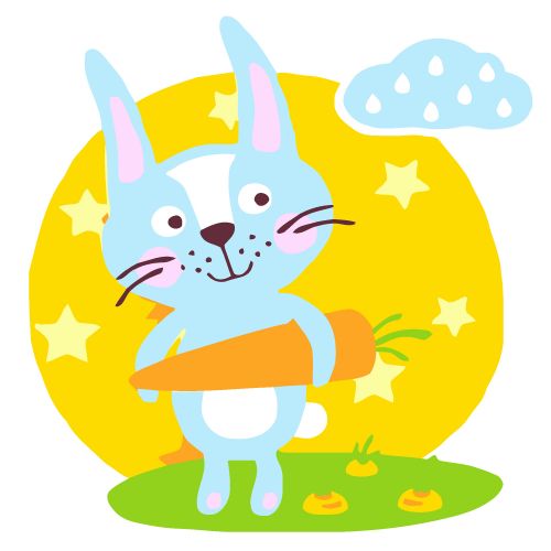 Картина за номерами "Кролик з морквою" 20х20 см (243102)