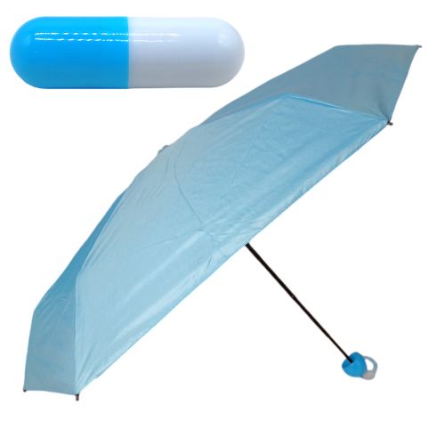 Міні парасолька в капсулі, механічна блакитний (243743)