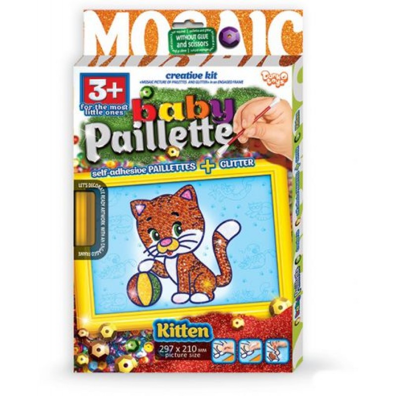 Картина-мозаика из пайеток "Baby Paillette: Котёнок"