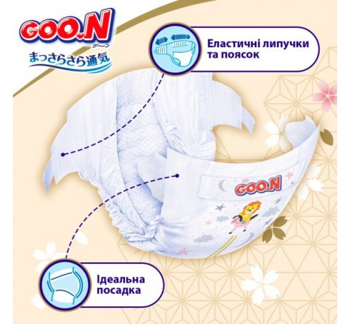 Підгузки Goo.N Premium Soft для немовлят (розмір 1(NB), до 5 кг, 72 шт) Комбінований Різнобарв'я (249232)