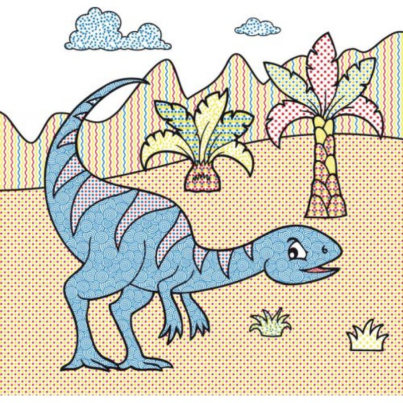 Водная раскраска Динозавры, рус F00022127