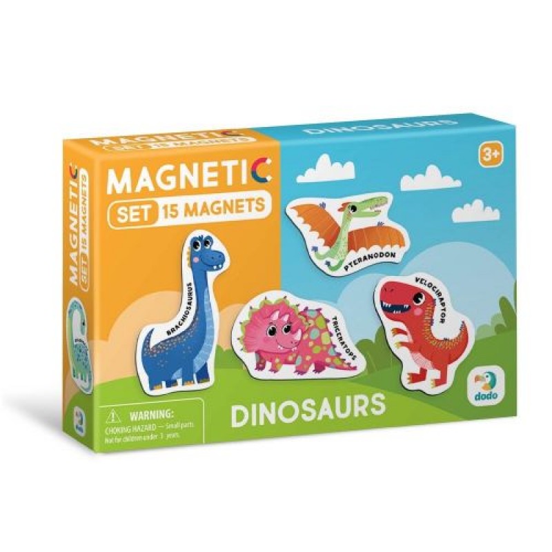 Набір магнітів "Динозаврики" (15 штук) Комбінований Різнобарв'я (222655)