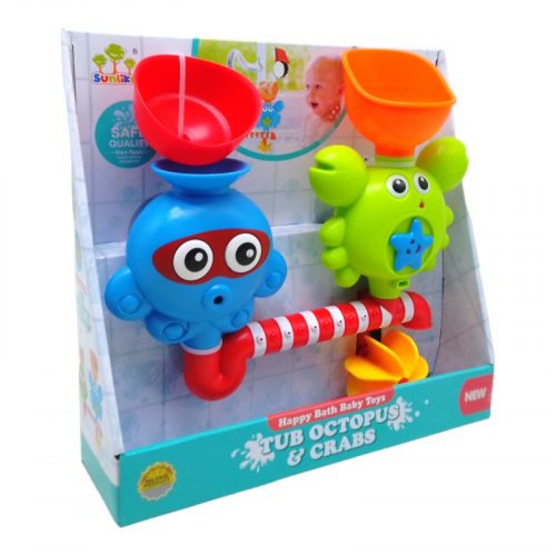 Іграшка для ванни "Восьминіг і краб" Пластик Різнобарв'я (235084)