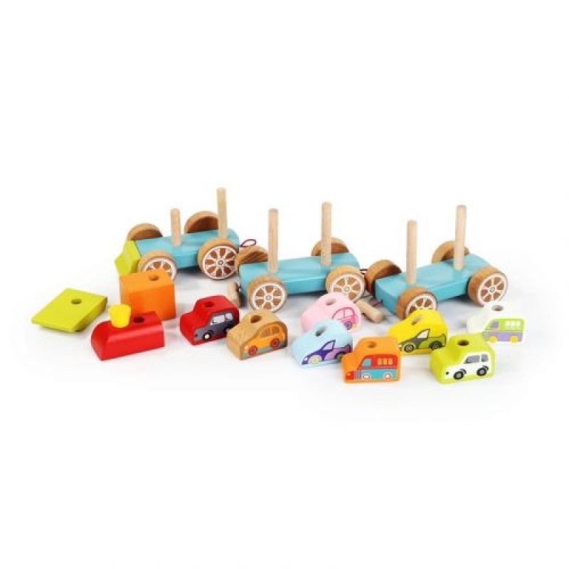 Поїзд з машинками/Wooden toy "Train with a small cars" (244797)