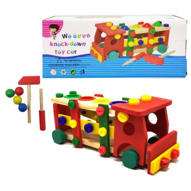 Конструктор машинка "Wooden Toy Car" Дерево Різнобарвний (126915)