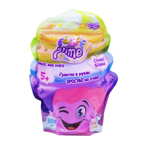 Слайм Fluffy Slime укр 500 г розовый FLS-02-01U