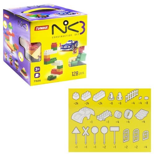 Пластиковий конструктор "NIK-3", 128 деталей Папір Різнобарв'я (137862)