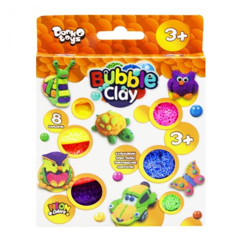 Кульковий пластилін "Bubble Clay" 8 кольорів укр Комбінований Різнобарвний (138497)