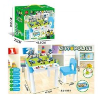 Игровой столик со стульчиком + конструктор "City Police" 371