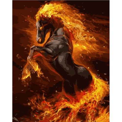 Картина по номерам "Огненный конь" ★★★ VA-2042