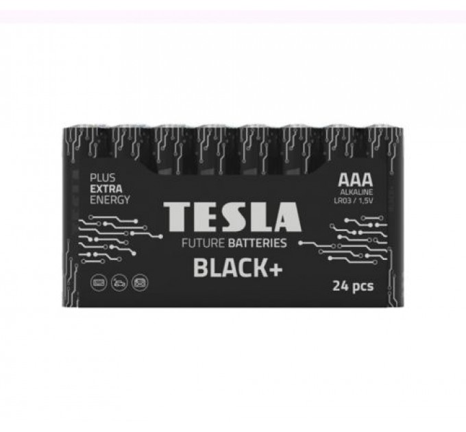 [AAA BLACK+24M] Первинні елементи та первинні батареї TESLA BATTERIES AAA BLACK+ 24 MULTIPACK ( R03 / SHRINK 24 шт.)