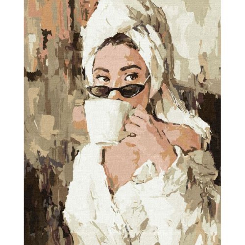 Картина за номерами "Ранок з кавою" Комбінований Різнокольоровий (183345)