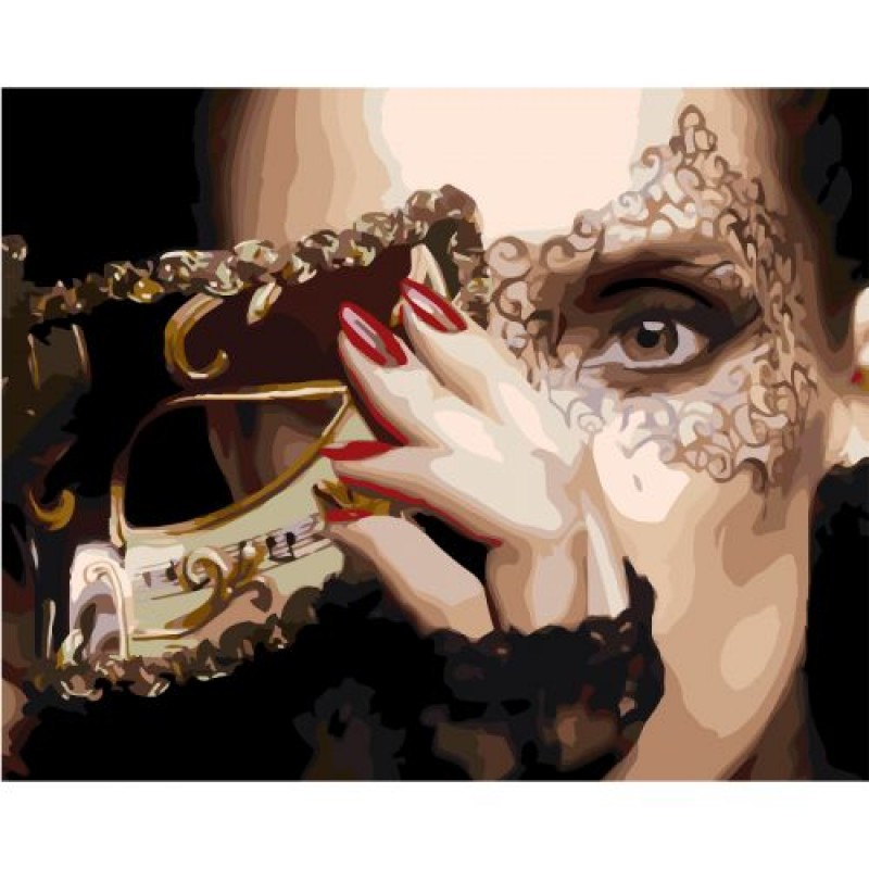 Картина за номерами "Золота маска" 40х50 см Комбінований Різнобарв'я (184876)