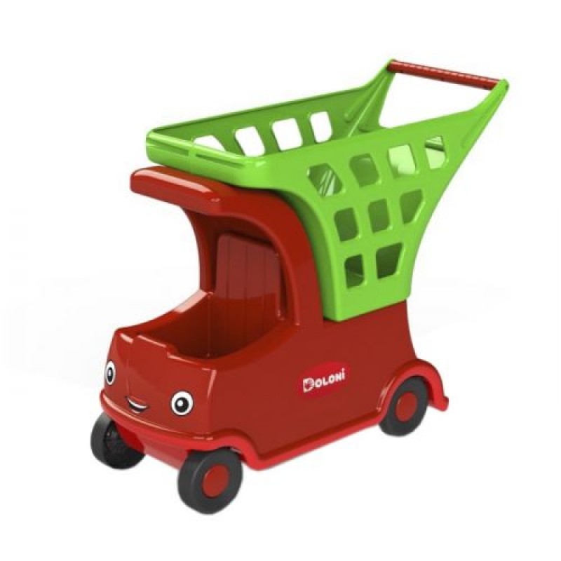 Дитяча іграшка "Автомобіль із кошиком" Пластик Червоний зелений (186964)