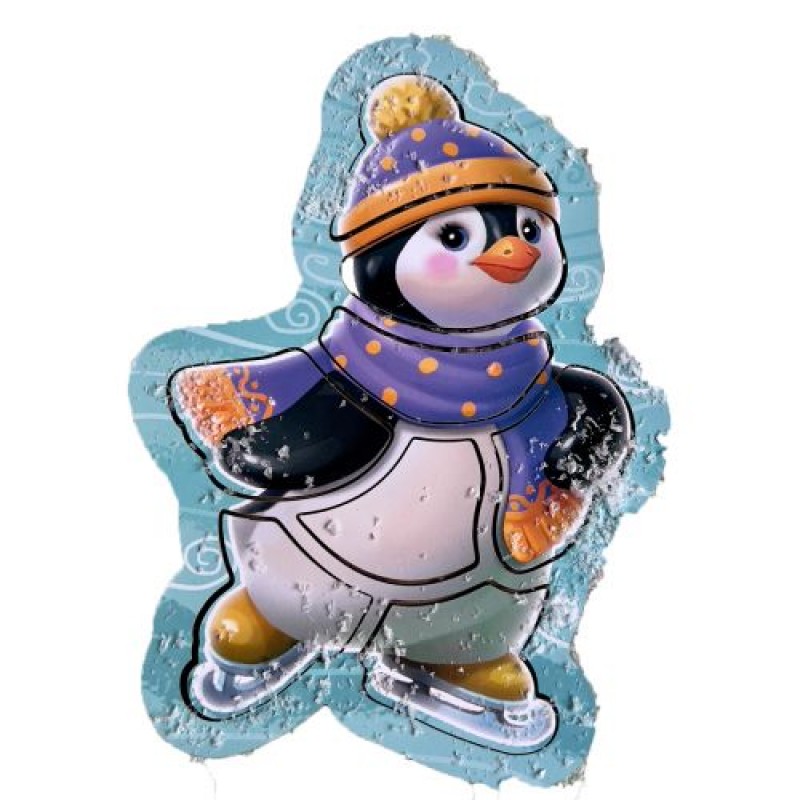 Контурний пазл "Пінгвін на ковзанах" Комбінований Різноколір (197305)