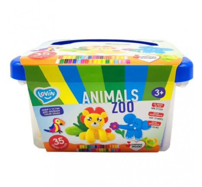 Набір тіста для ліплення "Zoo animals box" Комбінований Різнобарв'я (205432)