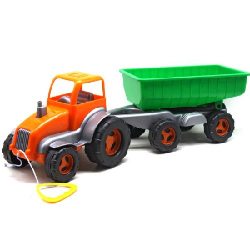 Трактор з причепом помаранчево-зелений (206887)