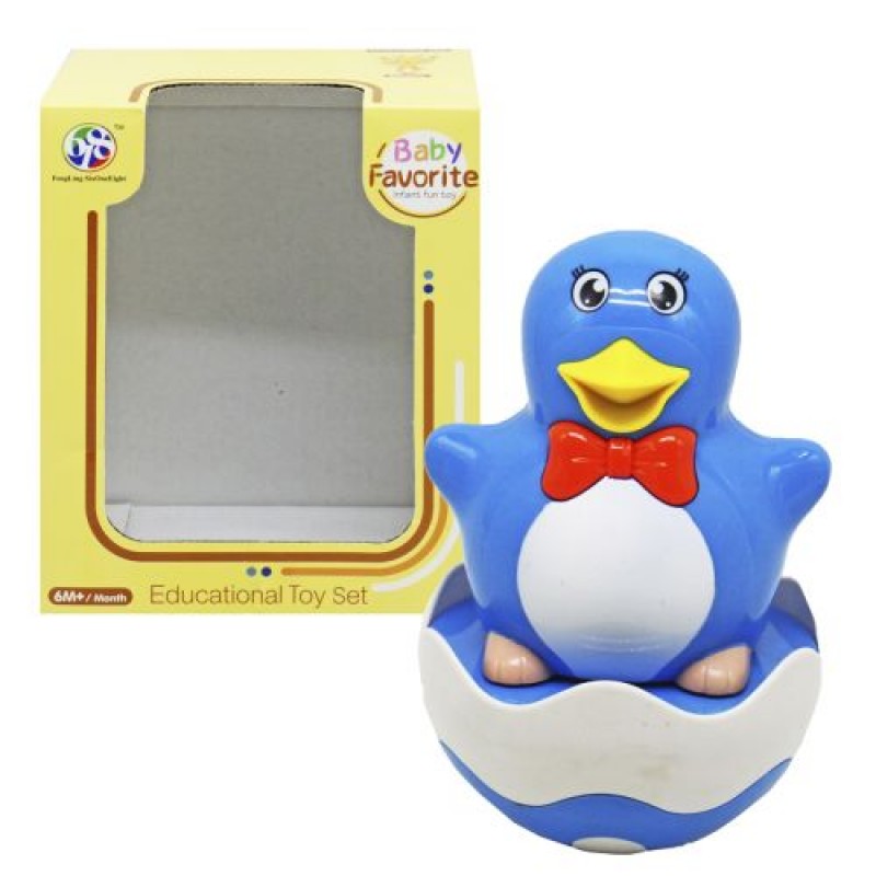 Розвиваюча іграшка-неваляшка "Пінгвін" Пластик Блакитний (212867)