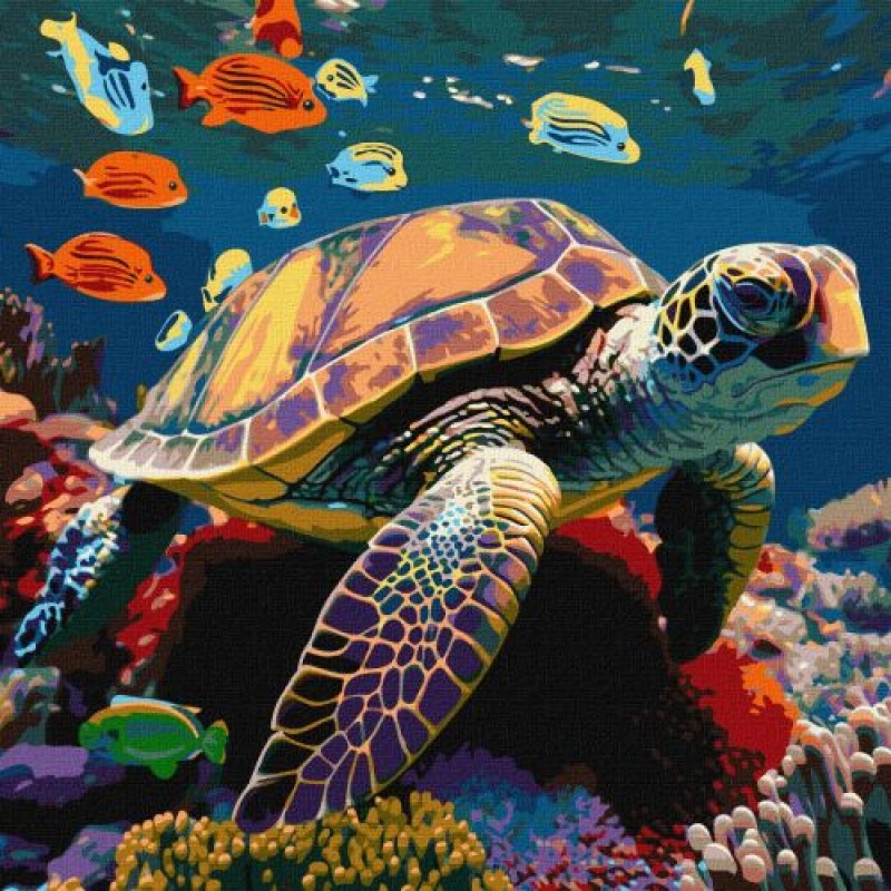 Картина за номерами "Жителі підводного світу" ★★★★★ Комбінований Різнобарв'я (215877)