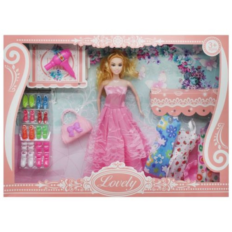 Уцінка. Набір з лялькою "Lovely", в рожевому - Не товарний вигляд, пошкоджена упаковка (216051)