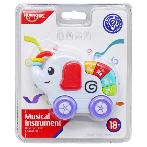 Музична іграшка для малюків "Веселе слоненя" Пластик Сірий (217300)