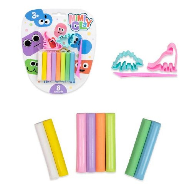 Набір для творчості "Дитячий пластилін: Mimi clay", 6 кольорів, формочки Комбінований Різнобарв'я (221248)